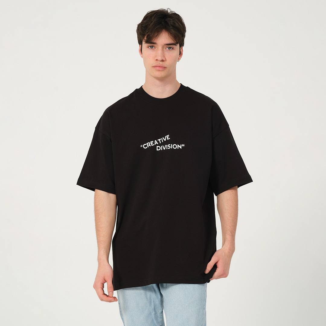 Creative Division Siyah Oversize Tişört